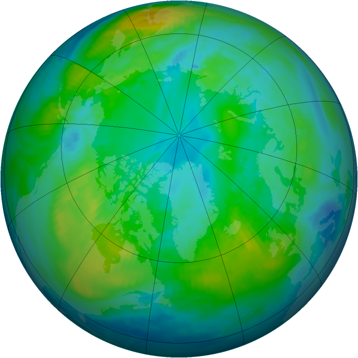 Arctic ozone map for 21 October 1987